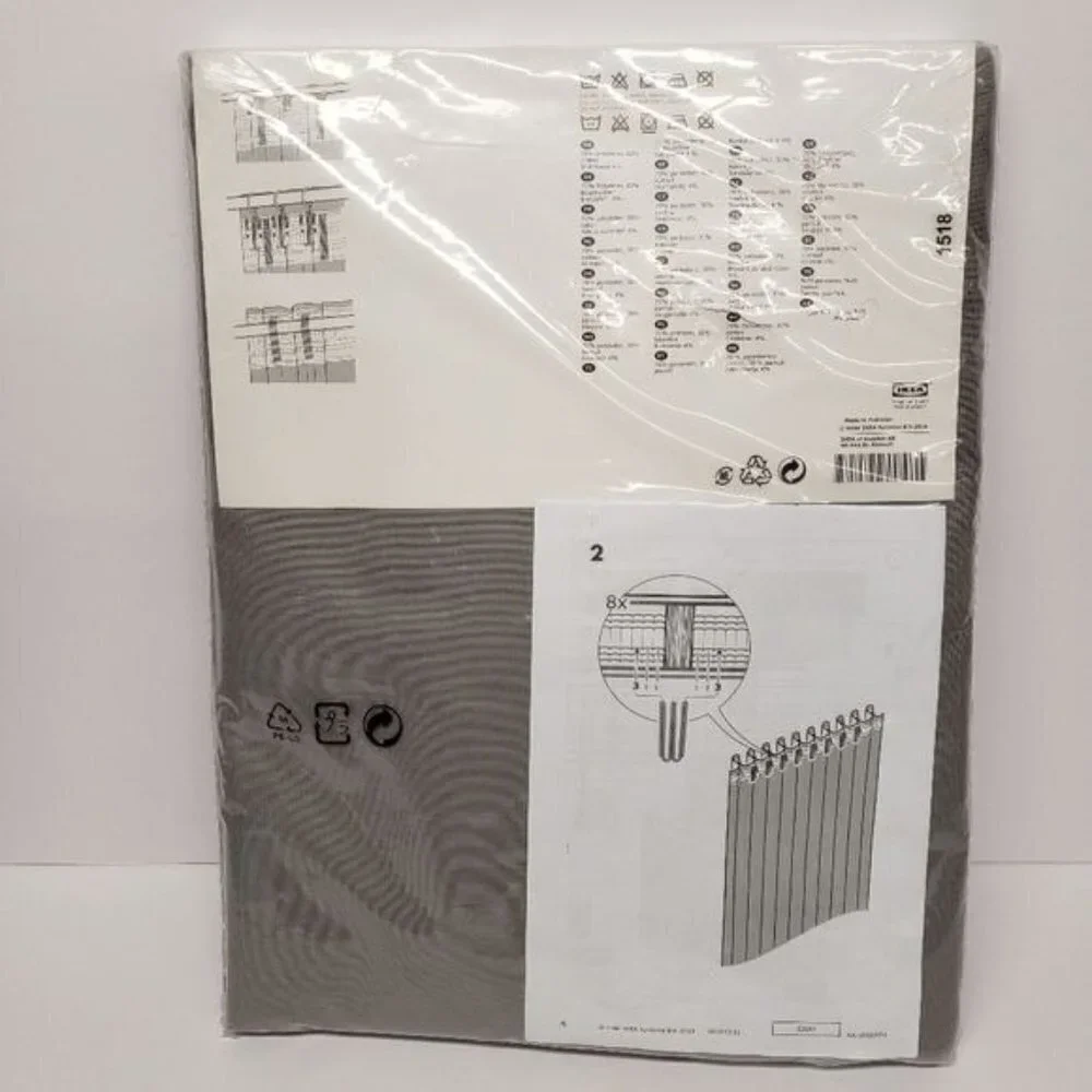 Ikea Vivan 57x98.5 Gray 2 Panels Grey Curtains